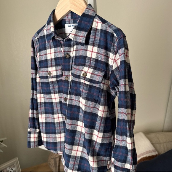 Old Navy Boys XS (5) Plaid Long Sleeve Soft-Brushed Flannel Pocket Shirt - Picture 3 of 7